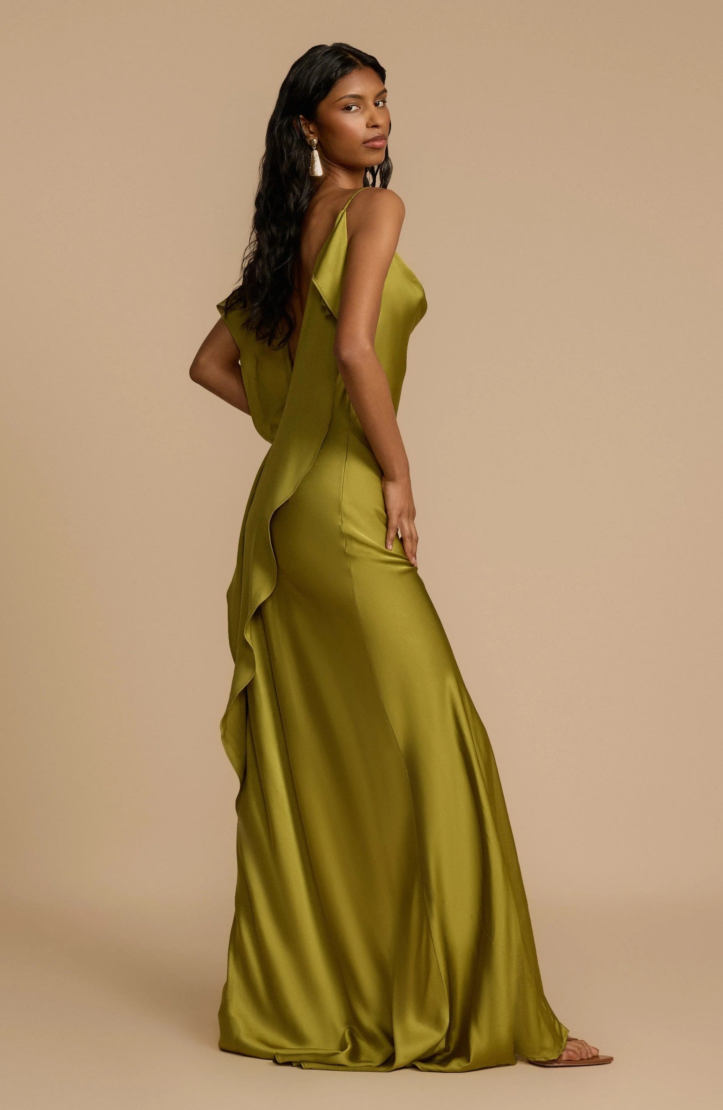 Satin Side High Slit Maxi Dress