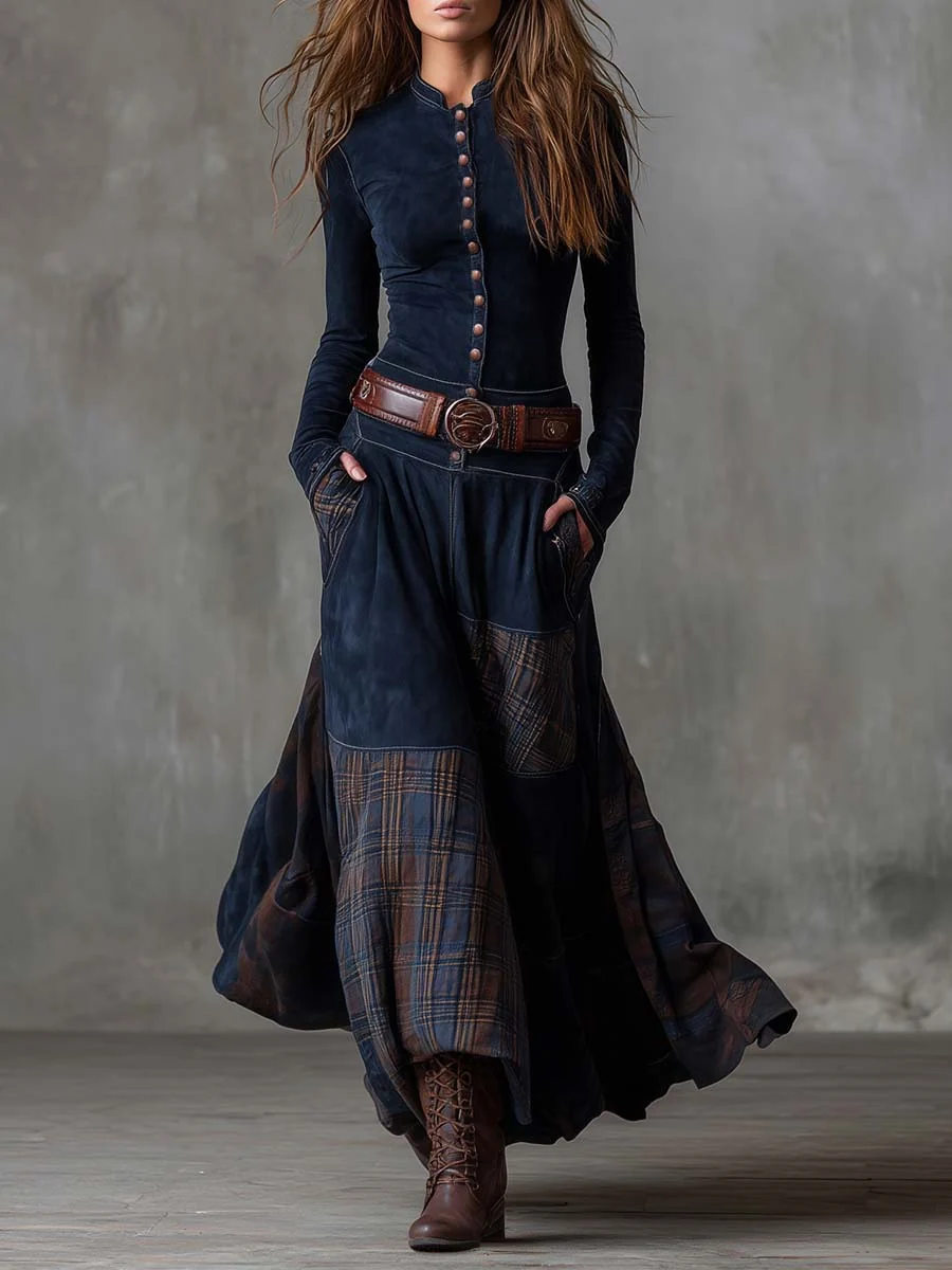 Izabella™ Suede Maxi Dress + Free Belt